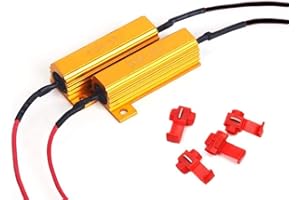 CARALL CL5006 Resistenza 50W 6 Ohm Filtro Per Lampada Led No Spia Errore Intermittenza Per Luci Anabbagliante Abbagliante e Fendinebbia - 2 Pezzi