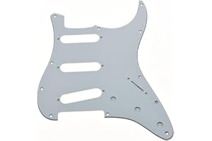 KAISH Golpeador de guitarra estilo Strat de 11 agujeros, para Fender Jimi Hendrix Stratocaster, color blanco, 3 capas