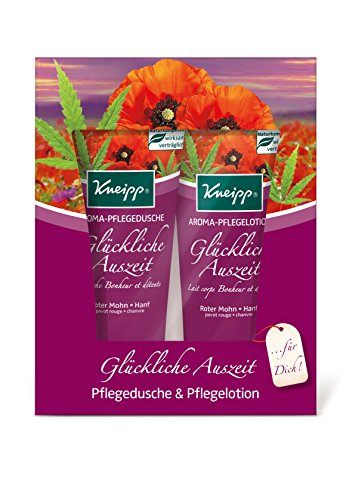 Kneipp Geschenkset Glückliche Auszeit, Pflegedusche & Pflegelotion, 1er Pack (2 x 200 ml)