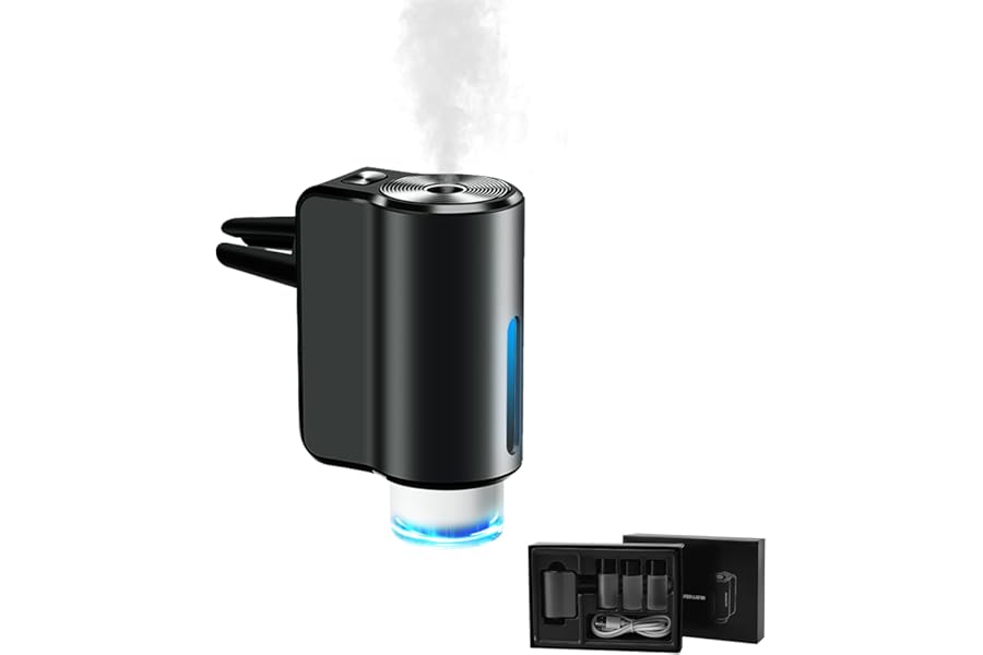 Smart Car Air Freshener - 3 Modes Car Diffuser Air Freshener with 3 Pcs Essential Oil, Rechargeable Wireless Vent Air Fresheners, Fragrance Diffuser Perfume Essentials for Cars Air Outlet