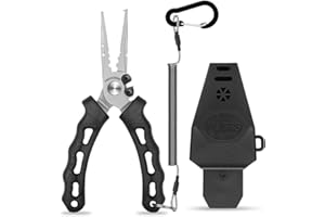 ‎TRUSCEND TRUSCEND Multifunktionale Angelzange, Arretierbare Handliche Angelzange mit Innovativem Ergonomischem Griff, Korrosionsbeständige Teflonbeschichtete Angelausrüstung für Salzwasser, Tolle Angelgeschenk