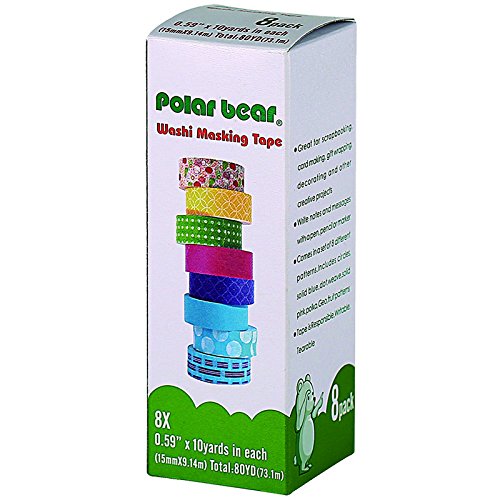 Polar Bear® Washi Tape Collection, 15 mm x 9,14 m, je 8 Stück, (WT-1508) - 3