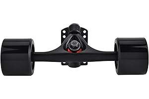 Demeras Roues Skateboard Truck Combo Set Skate Wheel Riser Pad pour Skateboard pour Longboard Skates(Black Wheel)