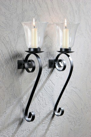 Wandhalter mit Windlicht, 2er Set