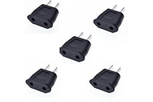CLAMBER Enchufe Adaptador Corriente eléctrica USA a Toda EU (Pack 5) USA/China/Japón/Canadá/México, y Muchos Paises más.