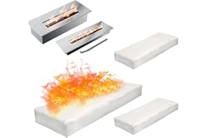 Jotekonoby Ceramic Sponge, Heat Resistant Ceramic Fiber Blanket For Fireplace Indoor Bio-Ethanol Burner Protection Mat Combustion Chamber Safety White 3 Pack(30×10×1CM)
