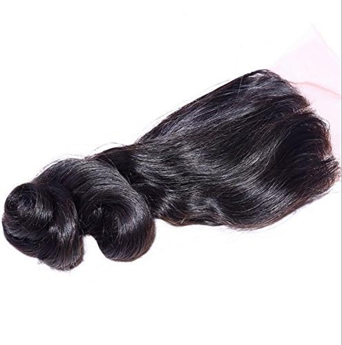 Meydlee Hair Bundles Unprocessed 100 Brazilian Human Hair Loose Block Hair Closure , 18