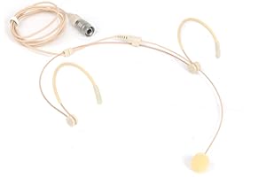 JTLAU Beige Headworn Microphone,Daul Ear Hook Mic,Condenser Headset Mics Compatible with Audio Technica Microphone Wireless Systems,Ideal for Lectures,actors,Theater,Podcasts