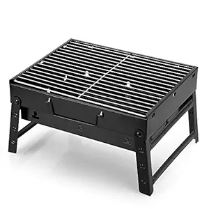 VYATIRANG Folding Outdoor Charcoal Base Barbecue Oven Toaster Tandoor Griller for Home Outdoor Camping Picnic BBQ Grill Toaster Briefcase Style BBQ Grill for Home Travelling Cooking Use