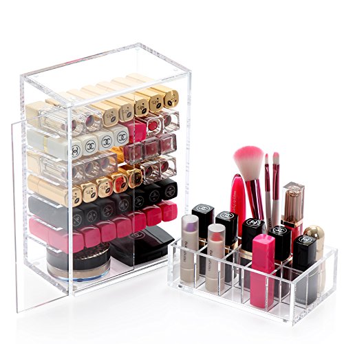 Lippenstiftständer für ca. 60 Lippenstifte Nagellackständer Mascaraständer Kosmetikständer Kosmetikaufbewahrung Lippenstifthalter Ständer Acrylständer Aufbewahrungsbox von der Marke MyBeautyworld24 - 2