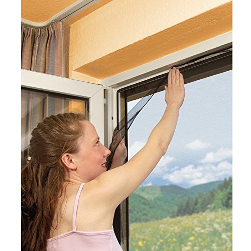 Fliegengitter 3er Set: 130x150cm Fenstergitter aus Polyester in anthrazit, Fliegennetz im Sparpack - 3