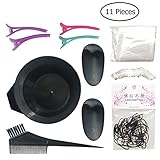 teñir el pelo embarazada Contenido del paquete: peine del tinte del pelo, capa plástica, cuenco, casquillo de la ducha, elástico, 1 par de casquillos de oído plásticos 4 pcs clips de peluquería y 1 pares de guantes desechables