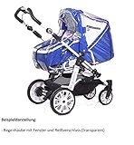 Smart-Planet® hochwertige Universal – Regenhaube / Regenschutz mit Reißverschluss und Fenster — Regenverdeck aus PVC ohne schädliche Weichmacher – Verdeck passend für Kinderwagen Farbe transparent - 2