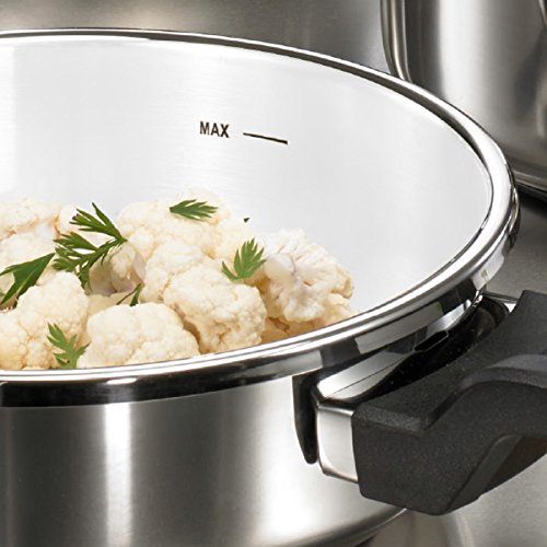 BEEM Vitatherm, 4.0 + 6.0 L Schnellkochtopf mit Einhandbedienung und Marathon BIO-LON Ceramic Antihaftversiegelung, Edelstahl - 6