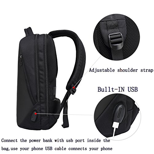15 6 Zoll Business-Laptop-Rucksack mit Anti-Dieb-Rei  verschluss und USB-USB-Ladeanschluss  wasserdichte Reisen Backpack College Tasche mit versteckte