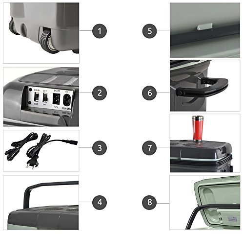 MALATEC Elektrische 45 L Kühlbox Wärmebox Campingbox 12V / 230V Stecker 5127 - 9