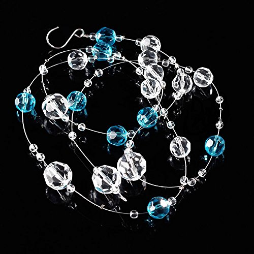RiseSun 1M Design Kristall Kette Türvorhang Raumteiler Perlenvorhang klar durchsichtig Hochzeit Deko (Amber x10) - 2