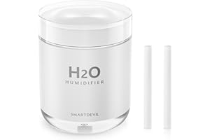 SMARTDEVIL Umidificatore, Mini Umidificatore a Ultrasuoni,Auto spegnimento Senza Acqua e 2 modalità nebulizzazione Regolabile, Super silenzioso,Olio essenziale proibito,No batteria,2 Filtri, 500 ml