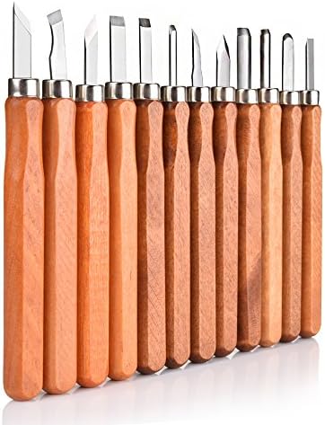 OIZEN Wood Carving Tools Kit 12pcs Wood Chisels, Professional Sculpture Sculpting Woodworking Crafting Chisel DIY Tools Wood Carving Knife for Beginners