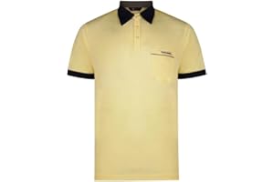 Gabicci Mens Classic Jersey Polo Shirt Contrasting Collar & Cuffs (G00X62), Corn - X-Large
