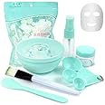 DIY Mask Tool Set, Facemask Mixing Bowl Set with 100 x Compress Mask, 9 In 1 DIY Facemask Mixing Tool Kit
