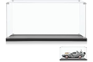 icuanuty Vetrina in acrilico per Lego Back to The Future Time Machine 10300, antipolvere, per auto giocattolo per Lego 10300, amanti del per Lego (solo vetrina), dimensioni: 40 x 25 x 25 cm