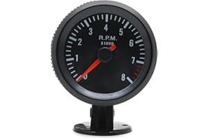DYTABEPL 52 mm Elektrischer Auto-Drehzahlmesser, Drehzahlmesser, 0-8000 Min, Analoges Schwarzes Gehäuse für 1-8 Zylinder, Benzinauto Auto Boot Yacht