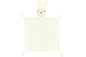 ZIGJOY Bambino Coperta di Sicurezza Mussola di Cotone Organico al 100% Coperta lenitiva Lovey Baby Security coperta Coperta di per coccole Regali per Ragazzi e Ragazze Neonato Coniglio