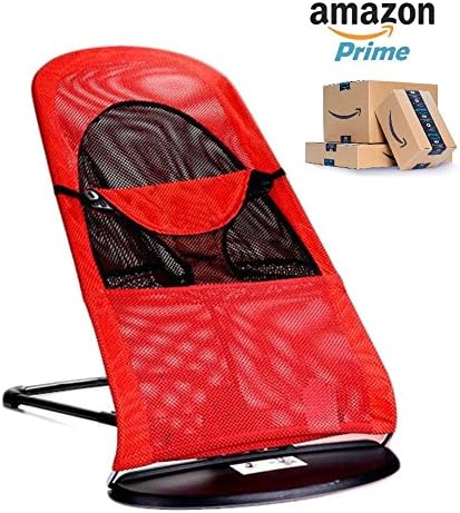 Baby Bouncer Chair Newborn Infant Rocking Balance Soft (Red Black)