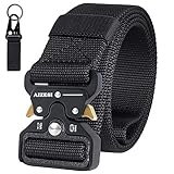 【Heavy Duty Schnalle】 Solide Schnalle dieses taktischen Gürtel ist aus Alloy Aluminium, das fest, kratzfest ist. Hergestellt aus 1000 D umweltfreundlichem Nylon Material, keine Notwendigkeit, die Schnalle zu entfernen, um Ihren Gürtel zu fädeln, Einfach, Schnallen zu tauschen.