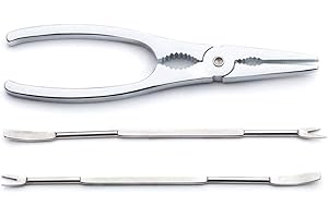 Nut Crackers & Seafood Picks | One Nutcracker for Nuts | Two Seafood Knife and Fork Picks | A Set of Three Stainless Steel Tools | From Jean-Patrique