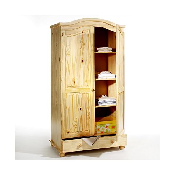 IDIMEX Garderobenschrank Dielenschrank Kleiderschrank Bergen, Kiefer, 2-Türen, Natur im Landhausstil – Bild 3