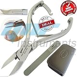 YNR® Professional Toe Nail Clippers Nippers Cutters - Chiropody Heavy Duty Thick Nails - Diamond Deb Nail Files