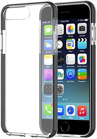 iPhone 7 Plus Case, Smart Muuves Apple iPhone 6//7/8 Plus Clear Case, Slim Tough Protective Shock Absorption Bumper Cover for iPhone 6/7/8 Plus, Anti-Scratch Protective Phone Case(Jet Black)