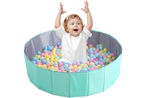 Mineup Ball Pit, 100CM Foldable Baby Ball Pit, Kids Play Ball Pool, Portable Ocean Ball Pit, Playhouse Playpen Ocean Ball Pool for Baby Toddler Boys Girls Indoor Outdoor Nursery Baby Playpen (Blue)