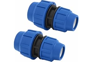 SmartProduct Réducteur de compression pour tuyaux MDPE PP 25 mm x 20 mm - Connecteur pour tuyau d’eau PE de compression 25mm x 20mm – Raccords de plomberie PN16 pour tuyaux PE80 et PE100-2 pièces