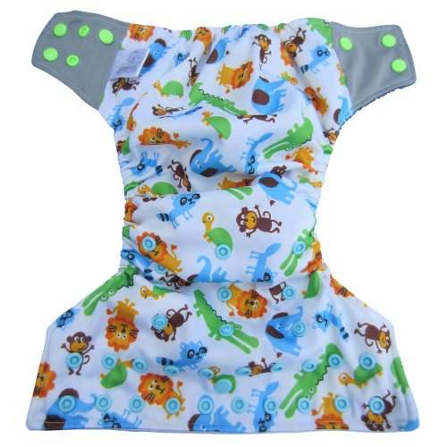 Bambungle, Reusable Bamboo Cloth Nappy | One size fits all | Made with natural charcoal bamboo cloth | A very soft gentle and durable inner lining with double leak guard protection | Washable & eco-friendly | Two super absorbent microfibre inserts included | Adorable patterns on breathable waterproof outer lining | Fit baby 3-15kgs |100% Guarantee