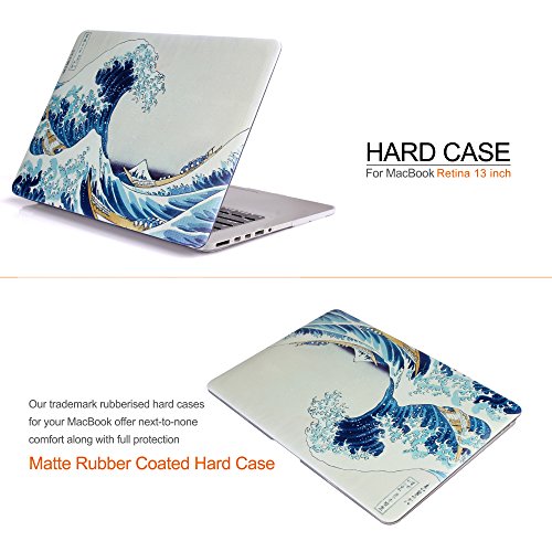 iDOO MacBook Schutzhülle / Hard Case Cover Laptop Hülle [Für MacBook Pro 13 Zoll Retina – ohne CD-Laufwerk: A1425/A1502] – matt, Die große Welle vor Kanagawa - 2