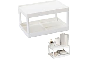 SCOUTTEEMO Etagere Bureau Rangement, Bibliothèque de Bureau, Organiseur de Bureau, Étagère de Rangement Double Couche, Organiseur de Stationery Dormitory Organiser pour Fournitures de Bureau Maison