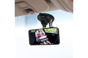 Goolsky Rear View Mirror,Baby Car Mirror Wide View Suction Cup Mirror
