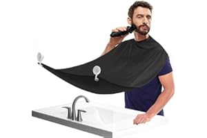 LUXXTORE Delantal Para Barba, Ventosas Muy Resistentes, Capa De Afeitado, Recoge Pelos Tras El Afeitado, Babero Para Afeitado, Ventosas Reutilizables, Impermeable, Antiadherente.
