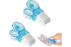 FAHOI 2pcs Portable Pill Popper for Blister Packs, Pill Remover Pill Puncher for Blister Packs, Small Pill Splitter for Tablets, Easy to Take Out Pills from Package (2 PCS)