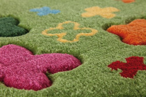 Esprit Kinderteppich Bloom Field | grün – 100 x 100 - 3