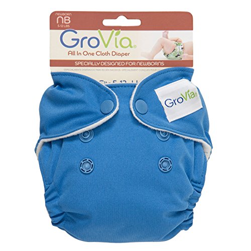 GroVia Newborn All in One Cloth Nappy for baby in Topaz