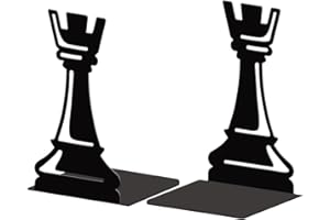 ‎PEACOBLUE Peacoblue Buchstütze Dekorativ Modern Schach und Turm Metall Buchstützen für Schwere Bücher 13.5x10.9x20.1cm, Bücherhalter für Heimdekoration, Bücherregal & Büro - 1 Paar