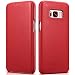 Produktbild Mobiskin Tasche für Samsung Galaxy S8 | Case mit Echt-Leder Außenseite für S 8 (SM-G950) | Schutz-Hülle seitlich aufklappbar | Ultra-Slim Cover | dünne Handy-Hülle | Etui | Rot