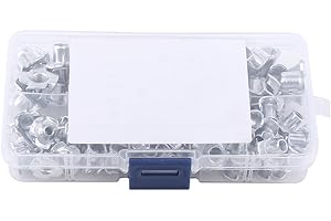 CIRCE-EU 90 Pack Four-Pronged Tee Nuts Zinc Plated Carbon Steel Nuts for Handymen Amateurs Woodworking Furniture M3 M4 M5 M6 M8