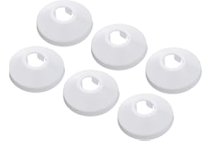 PATIKIL 6pz Coperture Copri Tubi per Tubo Acqua 16mm Rosetta Termosifoni, Copricalorifero Termosifone Plastica Accessori Termosifoni per Tubi Riscaldamento Scudo Collare Parete, Bianco