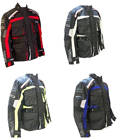 Viper Wayfarer Motorbike Touring Sports Race Armour Motorcycle Jackets For Men - Black/Red - XL/44