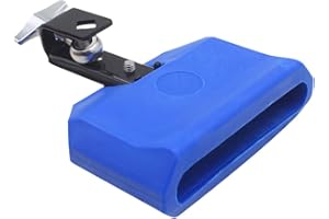 SEAFRONT Cloche pour Ensemble de Batterie Support de Montage Réglable Bloc de Percussion Musicale en Plastique Instrument de Batterie Latine (Bleu)